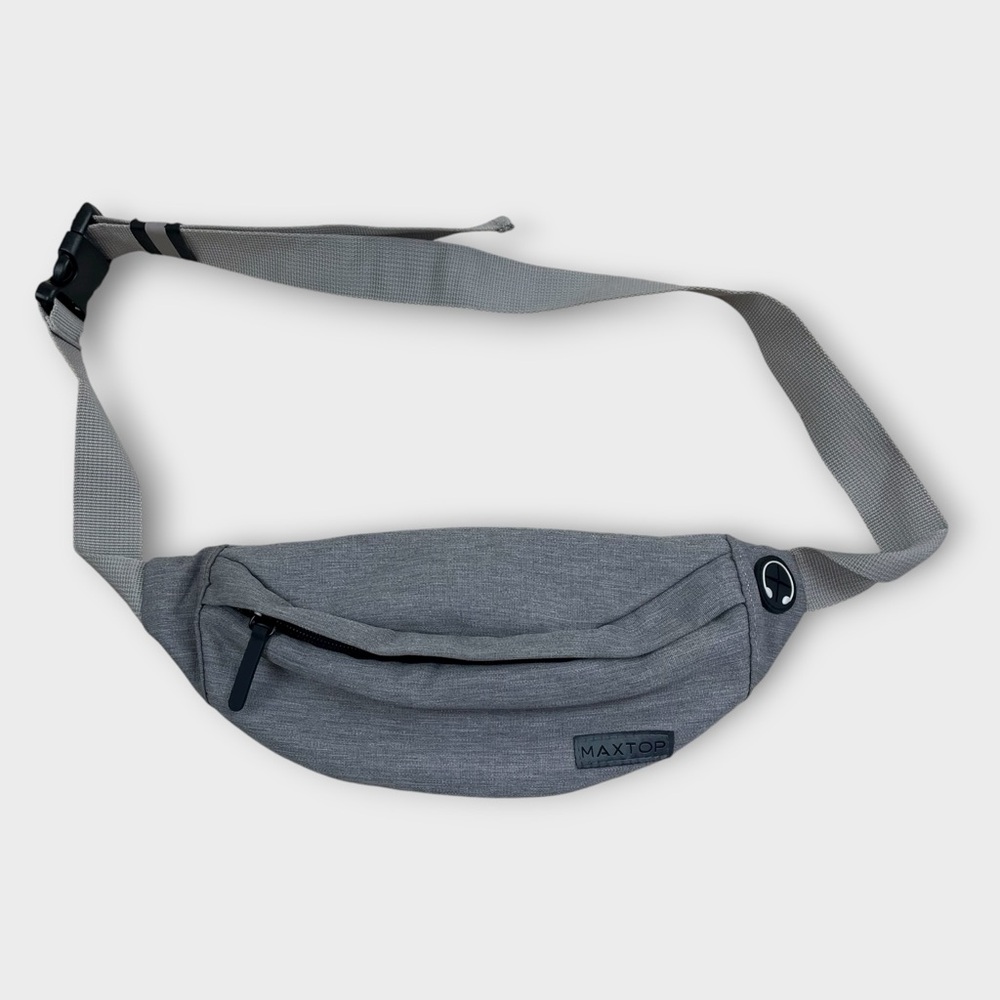 Maxtop Gray Fanny Pack Waist Bag with Headphone Port